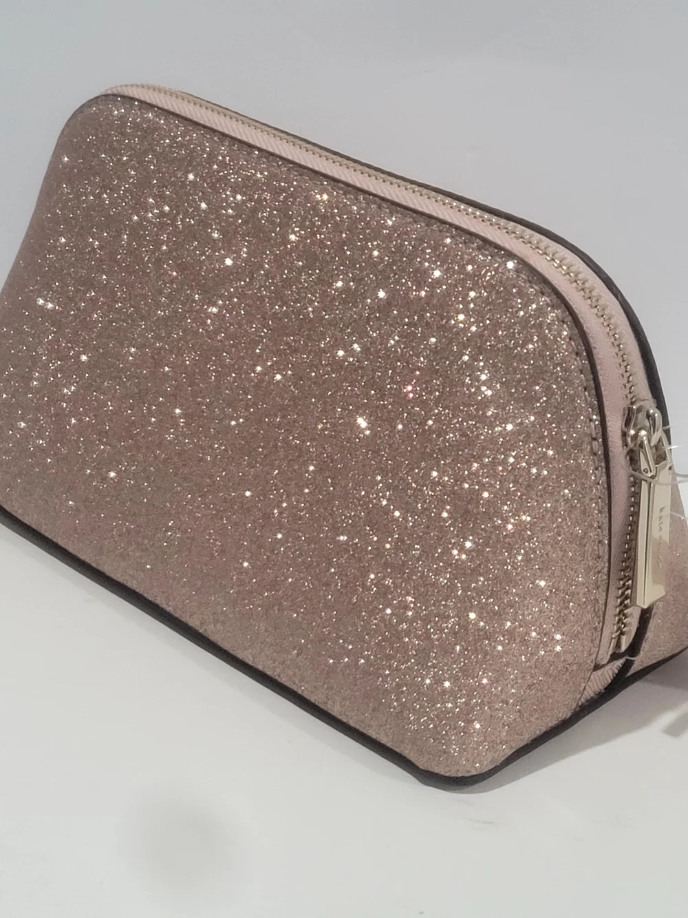 Kate Spade New York Pink Glitter Cosmetic Pouch